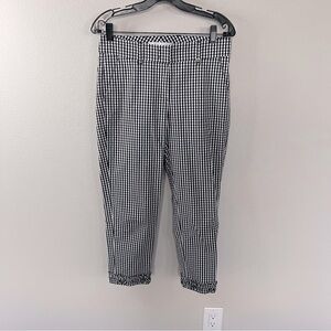 NWOT Raffaello Rossi Dora 6/8 Poplin Cotton Blend Pant Check Print Women’s 6